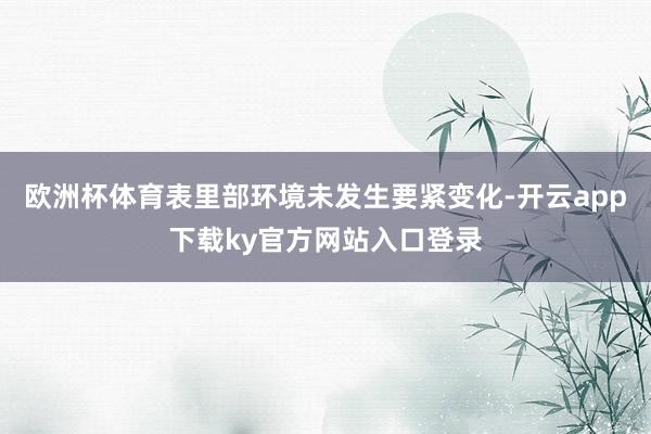 欧洲杯体育表里部环境未发生要紧变化-开云app下载ky官方网站入口登录