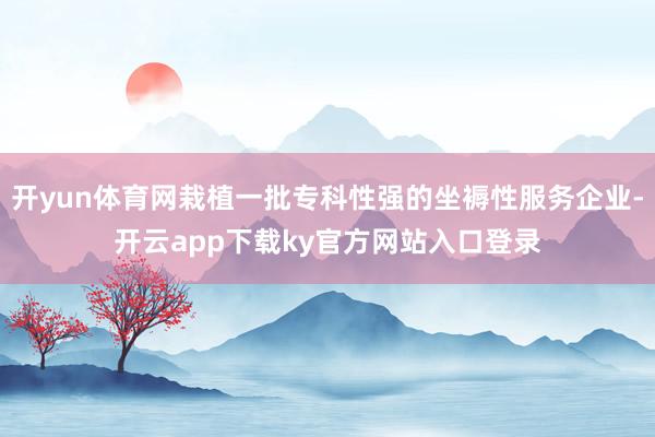 开yun体育网栽植一批专科性强的坐褥性服务企业-开云app下载ky官方网站入口登录