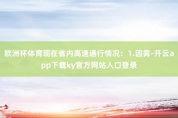 欧洲杯体育现在省内高速通行情况：1.因雾-开云app下载ky官方网站入口登录