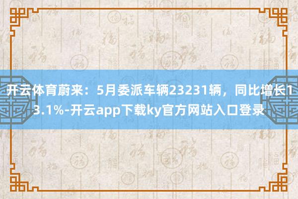 开云体育蔚来：5月委派车辆23231辆，同比增长13.1%-开云app下载ky官方网站入口登录
