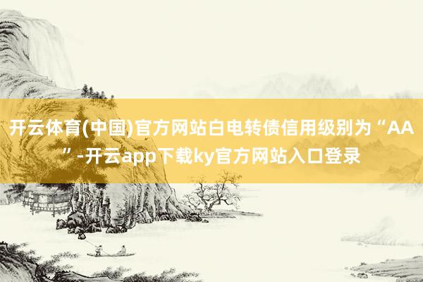 开云体育(中国)官方网站白电转债信用级别为“AA”-开云app下载ky官方网站入口登录