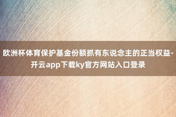 欧洲杯体育保护基金份额抓有东说念主的正当权益-开云app下载ky官方网站入口登录