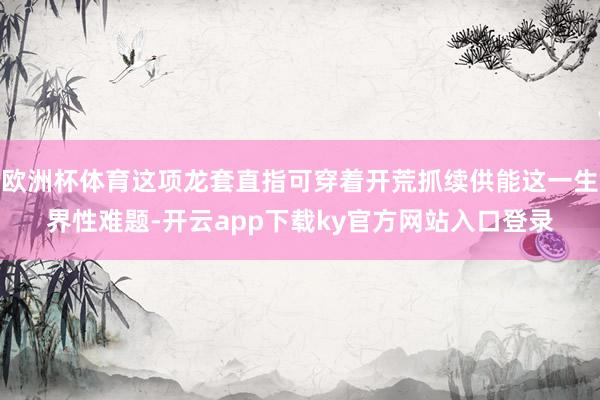 欧洲杯体育这项龙套直指可穿着开荒抓续供能这一生界性难题-开云app下载ky官方网站入口登录