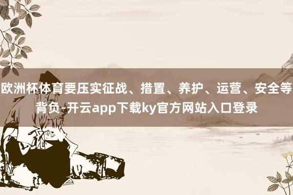 欧洲杯体育要压实征战、措置、养护、运营、安全等背负-开云app下载ky官方网站入口登录