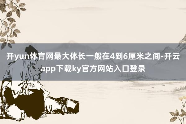 开yun体育网最大体长一般在4到6厘米之间-开云app下载ky官方网站入口登录